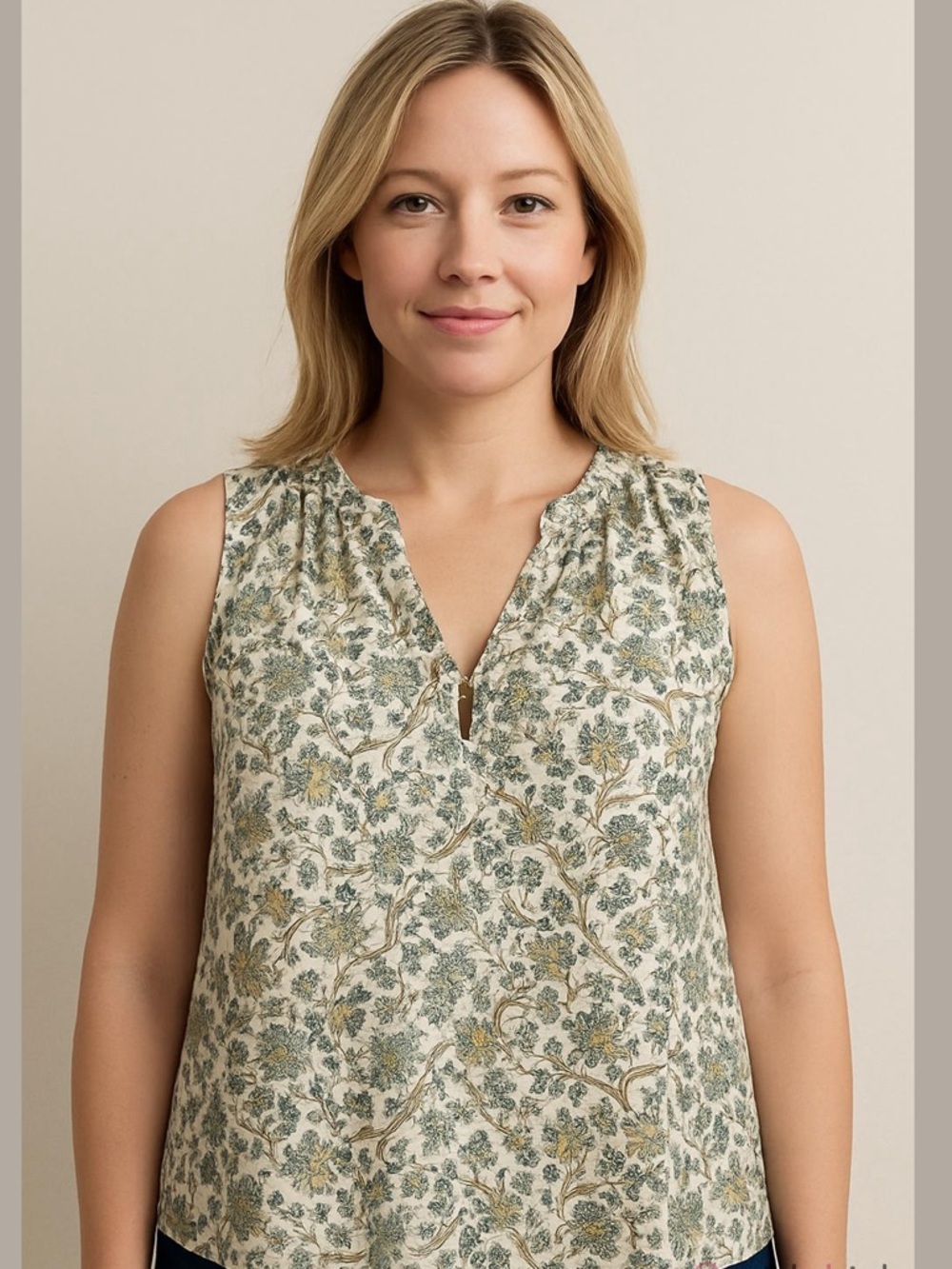 Zara Basic - Floral Sleeveless Blouse‎ – Size Small